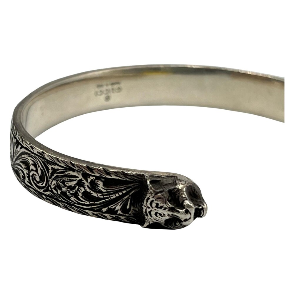 Gucci Interlocking Cat Head/Tiger Head Bangle In … - image 6